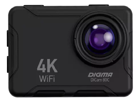 Экшн-камера Digma DiCam 80C, 16 MP, 3840x2160, USB, WiFi, черный (DC80C)