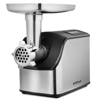 Электрическая мясорубка Kitfort КТ-2104, 1.8 кВт, 2.3 кг/мин, черный/серебристый (КТ-2104)