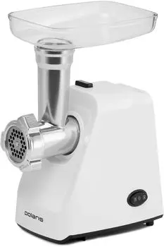 Электрическая мясорубка Polaris PMG 1852 RUS, 1.8 кВт, 2 кг/мин, белый
