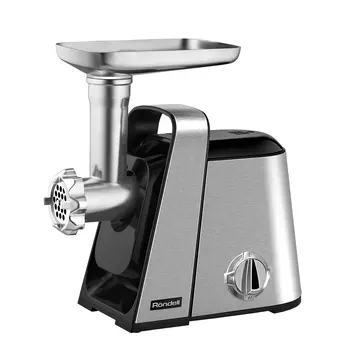 Электрическая мясорубка Rondell RDE-1454, 2 кВт, 3 кг/мин, стальной/черный