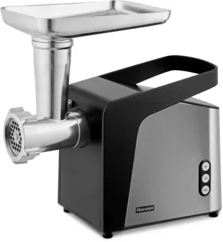 Электрическая мясорубка Rondell RDE-1455, 2 кВт, 3 кг/мин, стальной/черный