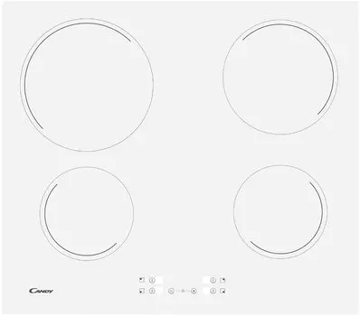 Электрическая варочная панель Candy CH64CCW 4 конфорки, белая (CH64CCW)