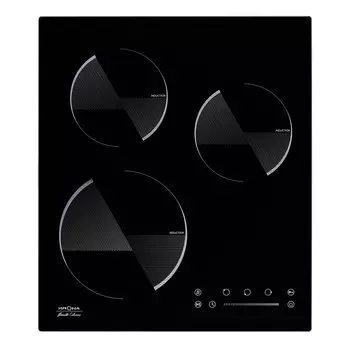 Электрическая варочная панель Krona OMBRA 45 BL, 3 конфорки, панели конфорок – черный (00026363)