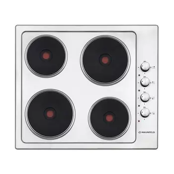 Электрическая варочная панель Maunfeld Light EEHE.64.4W, 4 конфорки, серебристая (Maunfeld Light EEHE.64.4W)
