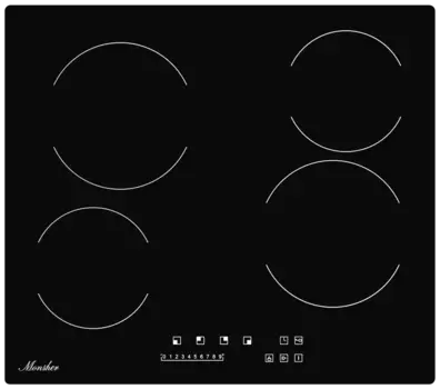 Электрическая варочная панель Monsher MHE 6002, 4 конфорки, черный (MHE 6002)