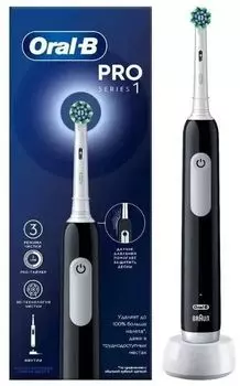 Электрическая зубная щетка Oral-B Cross Action Pro 1 500/D305.513.3, насадок: 1, режимов: 3, черный (500/D305.513.3)