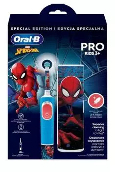 Электрическая зубная щетка Oral-B VITALITY D103 SPIDERMAN + CASE, насадок: 1, режимов: 1, красный/синий (8006540773567)