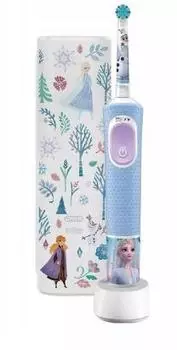 Электрическая зубная щетка Oral-B VITALITY D103 FROZEN II + CASE, насадок: 1, режимов: 1, белый/голубой (8006540773338)
