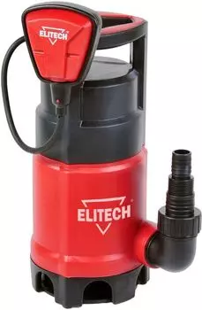 Электрический водяной насос Elitech НПФ 1100, 1.1 кВт, погружной, дренажный, производительность 15 м/час, глубина погружения 7 м, 6 кг (E0802.004.00)