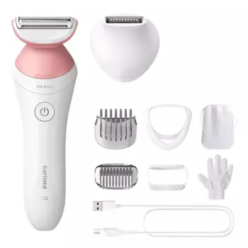 Электробритва для женщин Philips BRL146/00 Cordless shaver with Wet and Dry use, белый/розовый (BRL146/00)