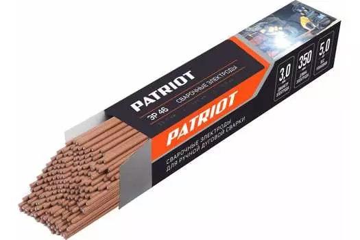 Электроды PATRIOT, d= 3 мм, L= 35 см, Э46, назначение: углеродистая сталь, коробка, 5 кг (605012221)