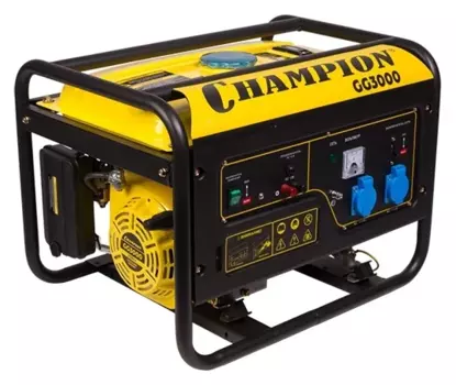 Электрогенератор CHAMPION GG3000, однофазный, синхронный, бензиновый, 6 л.с., 2.5 кВт, 2xEURO 16A (GG3000)
