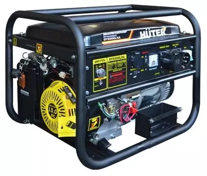 Электрогенератор Huter DY6500LXA, однофазный, синхронный, автозапуск, бензиновый, 13 л.с., 5.5кВт, 2xEURO 16A (64/1/27)