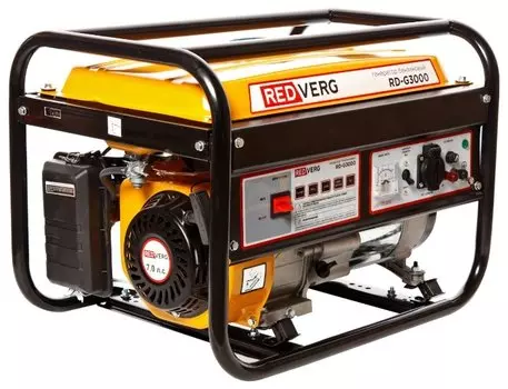 Электрогенератор RedVerg RD-G3000, однофазный, синхронный, бензиновый, 7 л.с., 3кВт, 1xEURO 16A