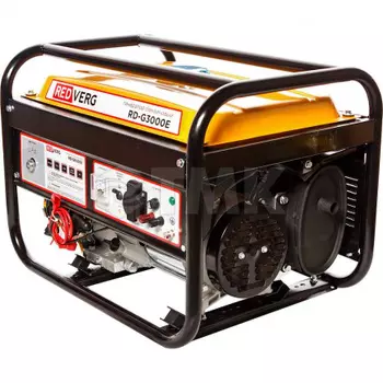 Электрогенератор RedVerg RD-G3000E, однофазный, синхронный, бензиновый, 7 л.с., 3кВт, 1xEURO 16A