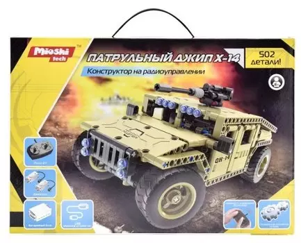 Электромеханический конструктор Mioshi Tech "Патрульный джип X-14", деталей: 502 (MTE1201-064)