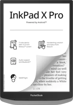 Электронная книга PocketBook Ink Pad X Pro, 10.3" 1872x1404 E-Ink Carta Touch, 32Gb, Wi-Fi, 3.2 А·ч, серый металлик
