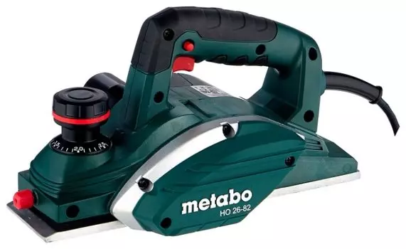 Электрорубанок Metabo HO 26-82, 620Вт, 17000 об/мин, сетевой, глубина строгания 2.6мм, глубина выборки паза до 9мм, ширина строгания 82мм, 2.4кг (602682000)