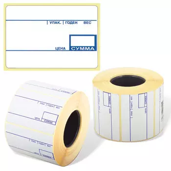 Этикетка с шаблоном для весов ТермоЭко Эко, прямая термопечать, 58x40 мм., втулка: 40мм, 700шт. (122302)