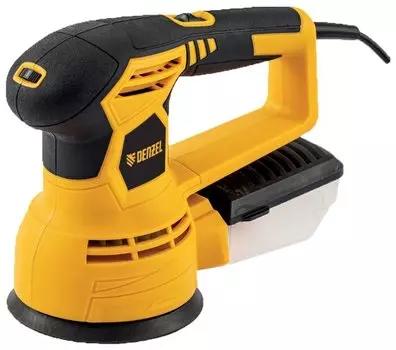 Эксцентриковая шлифовальная машина Denzel OS-125, сетевая, 400Вт, 125мм, 12000 об/мин, 12000кол/мин, пылесборник, 1.88кг