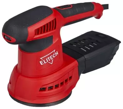 Эксцентриковая шлифовальная машина ELITECH МШЭ 0412Э, сетевая, 400Вт, 125мм, 13000 об/мин, 26000кол/мин, пылесборник, 1.9кг