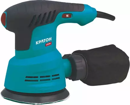 Эксцентриковая шлифовальная машина Кратон ES-270-125, сетевая, 270Вт, 125мм, 12000 об/мин, пылесборник, 1.9кг (3 05 03 004)