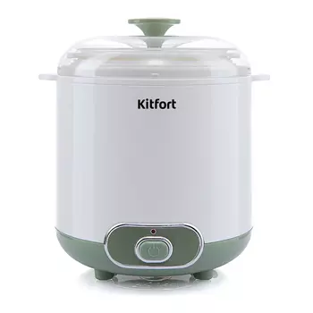 Йогуртница Kitfort KT-2005 20Вт, белый/зеленый (KT-2005)