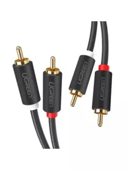 Кабель 2xRCA(M)-2xRCA(M), 2 м, серый UGREEN AV104 (10518)