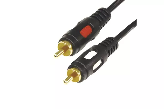 Кабель 2xRCA(M)-2xRCA(M), экранированный, 5м, черный REXANT (17-0146)