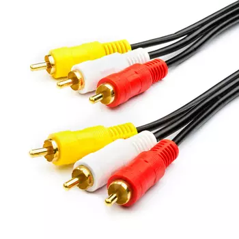 Кабель 3RCA(M)-3RCA(M), 3м, черный ATCOM AT1004 (AT1004)