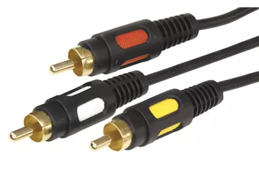 Кабель 3xRCA(M)-3xRCA(M), экранированный, 5м, черный REXANT (17-0215)