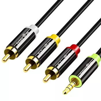Кабель 3xRCA(M)-Jack 3.5mm(M), 1.5м, черный Telecom (TAV4545M-1.5M)