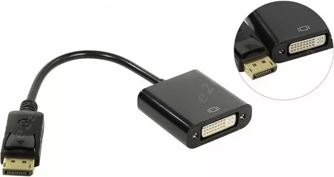 Кабель-адаптер DisplayPort(m)- DVI (f), ORIENT, 0.2m, черный (C307)