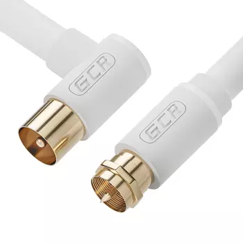 Кабель антенный (коаксиальный) F81(M)-TV(M) прямой и угловой, экранированный, 3м, белый GCR GCR-CTV2 ( GCR-52341)