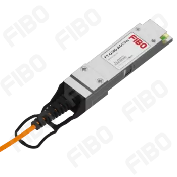 Кабель AOC (Active Optical Cable) FIBO, QSFP28-4xSFP28, 100 Гбит/с, 5 м, оранжевый (FT-Q100-4S25-AOC5m)