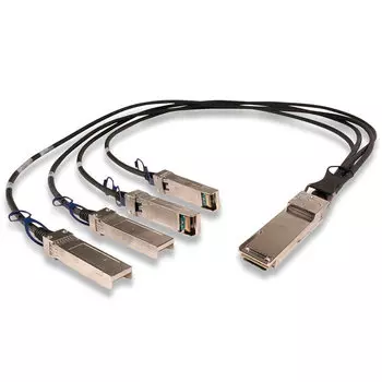 Кабель AOC (Active Optical Cable) SNR SNR-QSFP-40G-4xSFP+SR-10, 40 Гбит/с, 10 м, черный (SNR-QSFP-40G-4xSFP+SR-10)