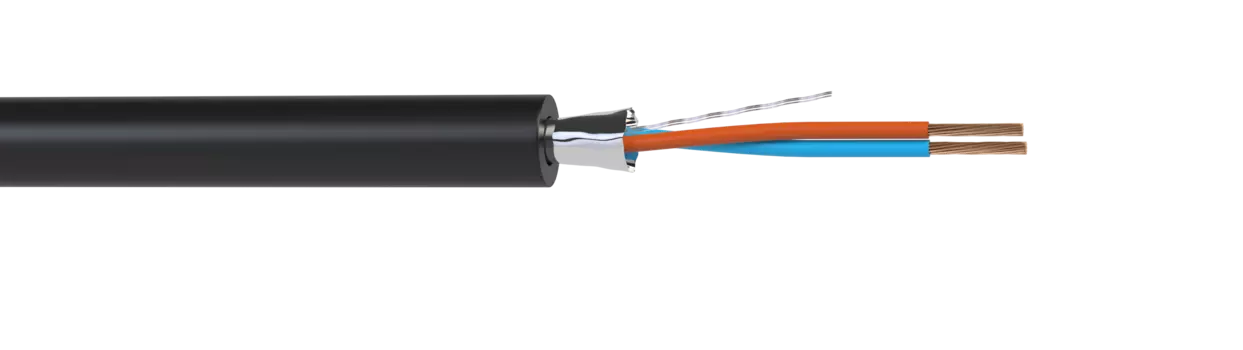 Кабель балансный микрофонный Wize WMC24200FL, 2x0.22 мм, 24 AWG, FRNC/LSZH, экран, медь, 200 м, черный (WMC24200FL)