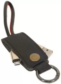 Кабель-брелок USB-Micro USB, 2A 25см, черный mObility (УТ000023420)