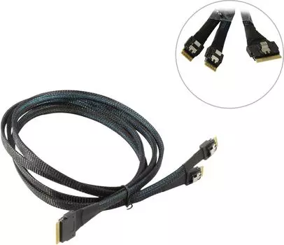 Кабель Broadcom, SFF-8654 (SlimLine SAS x8) - 2xSFF-8654 (SlimLine SAS x4), 1 м (05-60004-00)