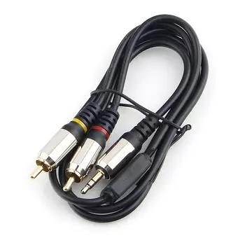 Кабель Cablexpert Jack 3.5(M)-2xRCA(M), блистер , 1м, черный (CCAB-02-35M2RM-1MB)