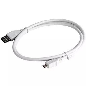 Кабель Cablexpert, USB 2.0 AM/microUSB BM, 0.5m, экранированный, белый (CCP-mUSB2-AMBM-W-0.5M)
