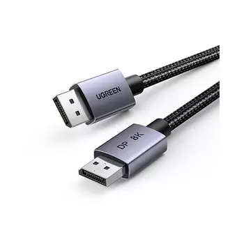 Кабель DisplayPort (19M)-DisplayPort (19M) v1.4 4K/8K, экранированный, 2 м, серый UGREEN DP120 (25905)