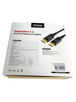 Кабель DisplayPort(20M)-DisplayPort(20M) v1.4 4K, 8K, 15 м, черный VCOM (D3751-15M)