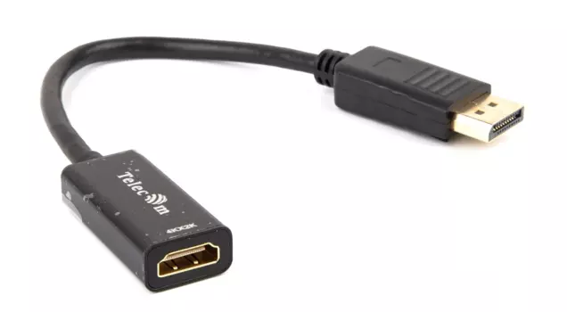 Кабель DisplayPort(20M)-HDMI(19F) 4K, 20 см, черный Telecom (TA801)