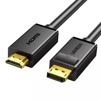 Кабель DisplayPort(20M)-HDMI(19M) 4K, экранированный, 1.5 м, черный UGREEN DP101 (10239)