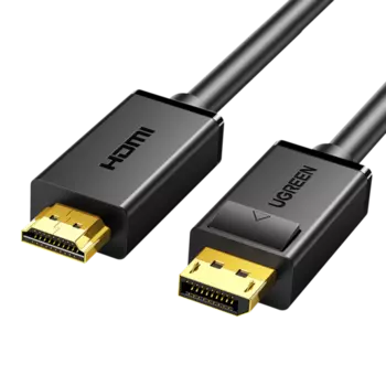 Кабель DisplayPort(20M)-HDMI(19M) 4K, экранированный, 3м, черный UGREEN DP101 (10203)