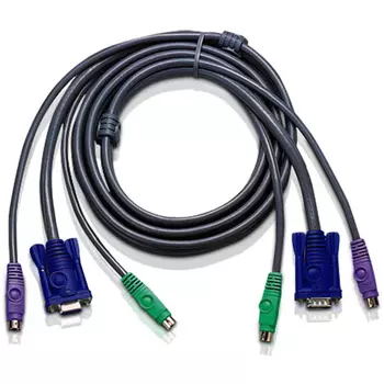 Кабель для KVM переключателей ATEN 2L-1001P/C (2xPS/2M+VGA15M-> 2xPS/2M+VGA15F) 1.8m