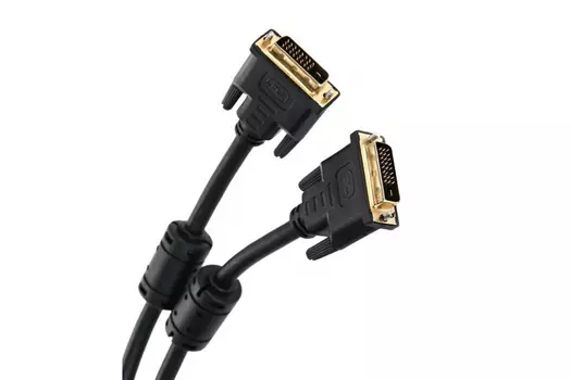 Кабель DVI-D(25M)-DVI-D(25M) Dual Link, экранированный, ферритовый фильтр, 5 м, черный VCOM (VDV6300-5M)