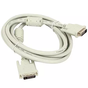 Кабель DVI-D(25M)-DVI-D(25M), ферритовый фильтр, 1.8 м, белый Bion (BNCC-DVI2-6C)