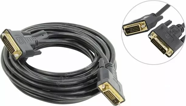 Кабель DVI-D(25M)-DVI-D(25M) Dual Link, экранированный, ферритовый фильтр, кабель, 5м, черный TV-COM (CG441D-5M)